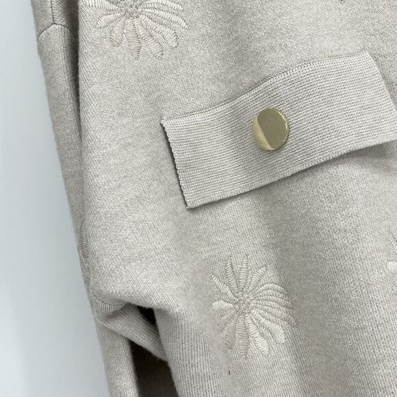 Elie. Elie Tahari Cardigan Womens XL Tan Oatmeal Heather Neutral Cozy Monochrome - Picture 7 of 11